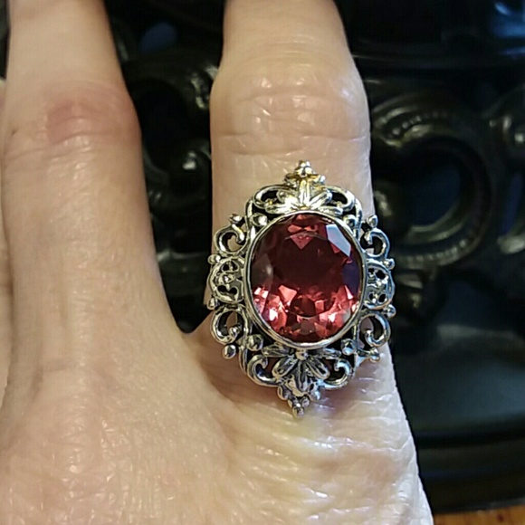 SOLD SALMON QUARTZ RING - Picture 4 of 8